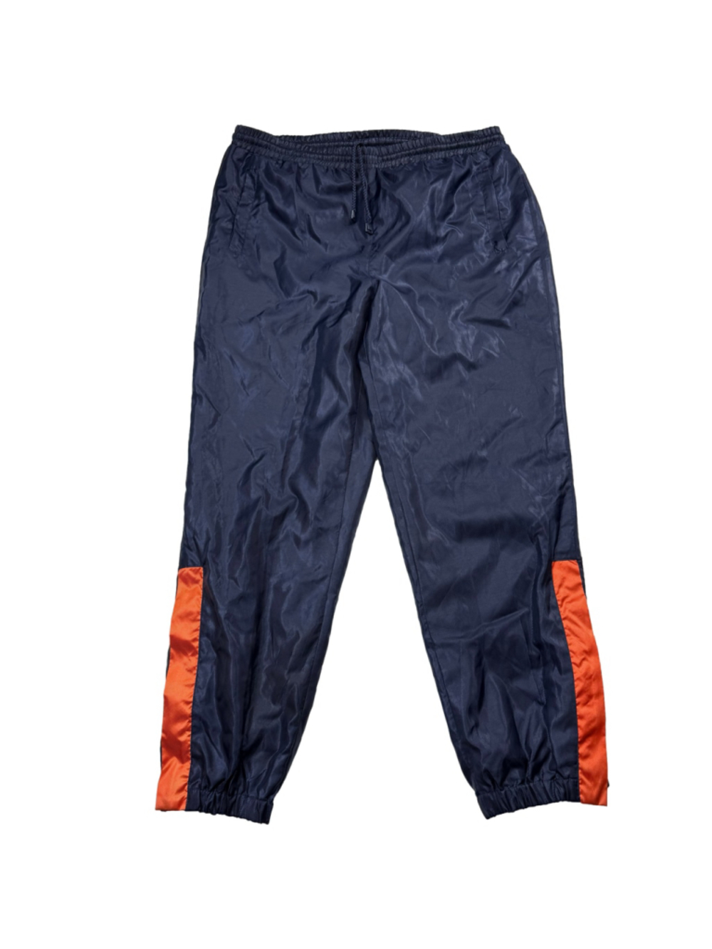 Men's CCM NHL Track Pants Navy‎ Blue Orange Medium Nylon Ankle Zippers